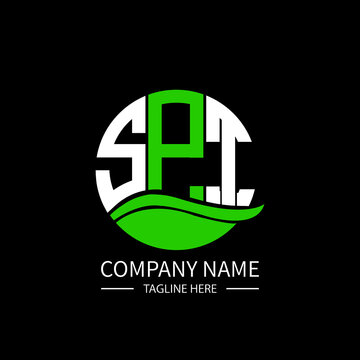 SPT logo monogram isolated on circle element design template, SPT letter logo design on black background. SPT creative initials letter logo concept.  SPT letter design.