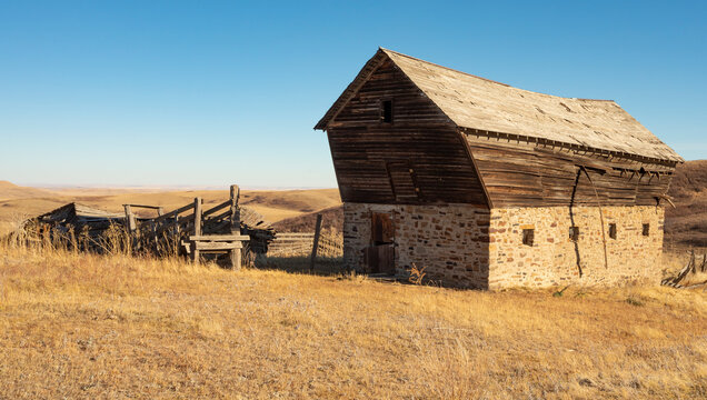 Abandoned barn and corral