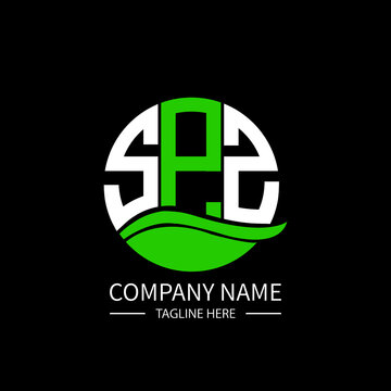 SPZ logo monogram isolated on circle element design template, SPZ letter logo design on black background. SPZ creative initials letter logo concept.  SPZ letter design.