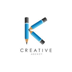 Creative Agency Logo Featuring Pencil and K Pen