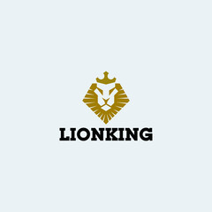 Obraz premium lion head logo with luxury design and geometric pentagon for brand identity