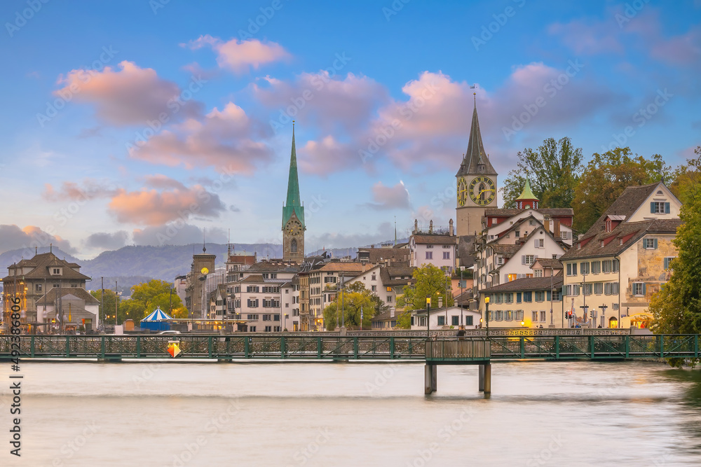 Wall mural zurich city downtown skyline cityscape of switzerland