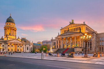 Fototapeta na wymiar Berlin downtown city skyline, cityscape of Germany