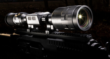 Fototapeta premium Infrared night vision rifle scope