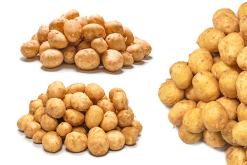 Raw potato isolated on a white background.