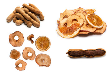 Sweet tamarind isolated on white background.