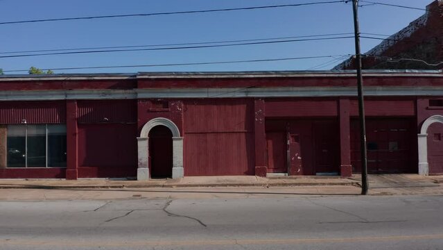 Empty storefronts in a small town show economic decline in rural America.