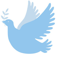 Dove symbol of peace.
Flat style vector design element, web design, poster, card, print, congratulations.