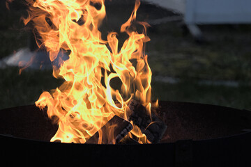Obraz premium fire in the fireplace
