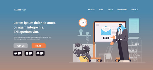 businessman sending or receiving letters email inbox message notification new unread mail business communication