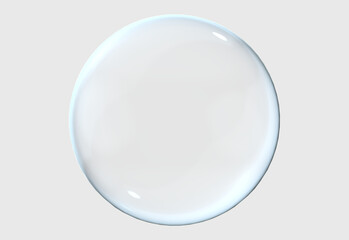 3d white light texture of reflection on rough bubble isolated on white background. Abstract bubble glossy 3d geometric shape object illustration render with clipping path.