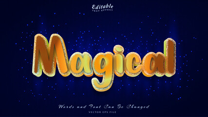 Fototapeta premium magical editable text effect with blue luxury background