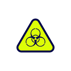 Biohazard icon, pictogram in yellow triangle, isolated on white background. Symbol of biological danger.