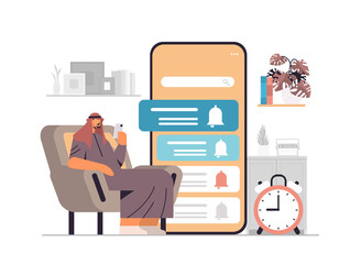 man programming time reminder alarm on smartphone screen office day planner notification schedule application