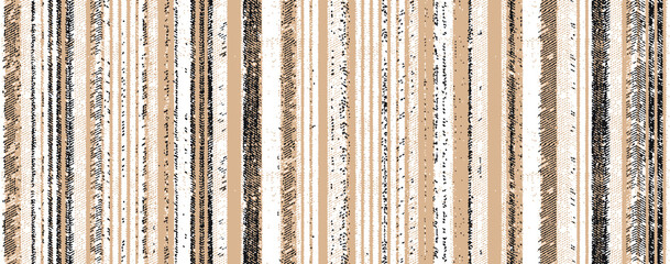 Japandi earthy neutral colors modern  abstract Woven linen cloth vector seamless repeat  farmhouse style stripes texture  pattern background. Line striped weave fabric for kitchen towel, tablecloth