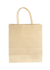 brown paper shopping bags isolated on white background.