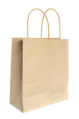 brown paper shopping bags isolated on white background.