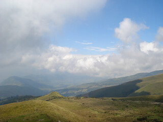 Obraz premium View on landscape and nature of the Cruz Loma surroundings of Pichincha Volcano in Quito, Ecuador