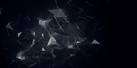 Abstract beautiful geometric background. Abstract plexus futuristic, polygonal space with a dark background. Plexus fantasy. Abstract technology