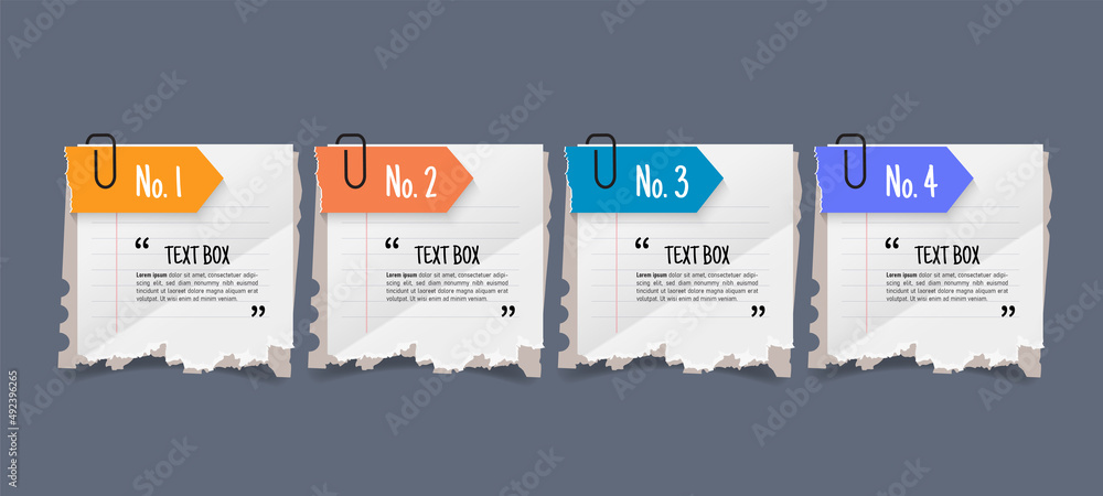 Poster Text box design with note papers mockups.