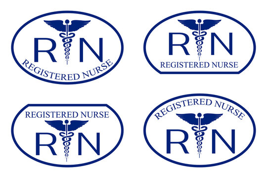 Registered Nurse Graphics is a illustration of four versions of a registered nurse design. Includes a caduceus medical symbol and RN text. Great for t-shirt designs, embroidery designs or promotions.
