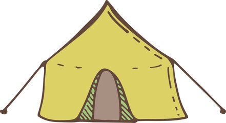 Hand-drawn tent illustration, Travel element, Adventure theme