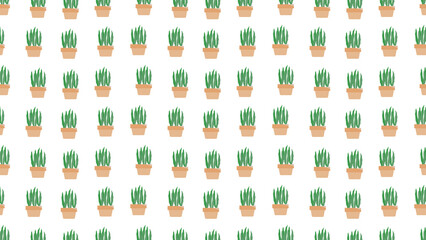 Illustration pf Green plant in the clay pot seamless pattern for print out textile or background