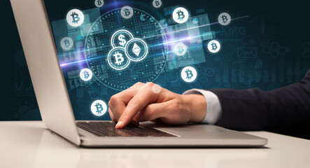 business hand working in stock market