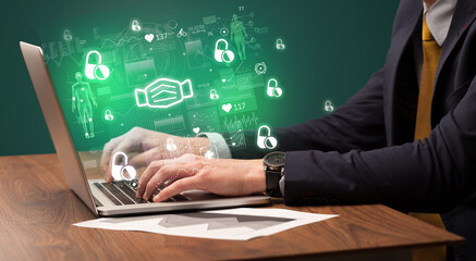 hand browsing on the internet for medical issues