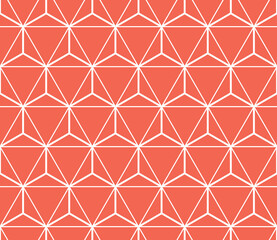 The geometric pattern with lines. Seamless vector background. White and pink texture. Graphic modern pattern. Simple lattice graphic design
