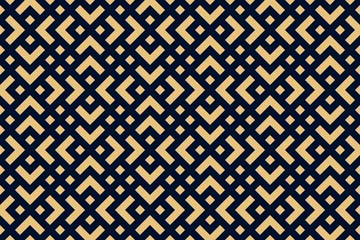 Printed roller blinds Blue gold Abstract geometric pattern. A seamless vector background. Gold and dark blue ornament. Graphic modern pattern. Simple lattice graphic design