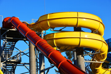 Image of an empty aquapark slider