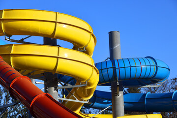Image of an empty aquapark slider