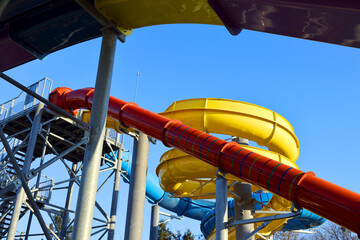 Image of an empty aquapark slider