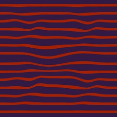 Seamless pattern Retro stripe pattern waves ripple with navy red and blue parallel stripe. Illustration background suitable for fashion textiles, graphics