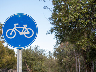 bicycle sign on a road