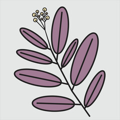 simplicity floral leaf drawing flat design.