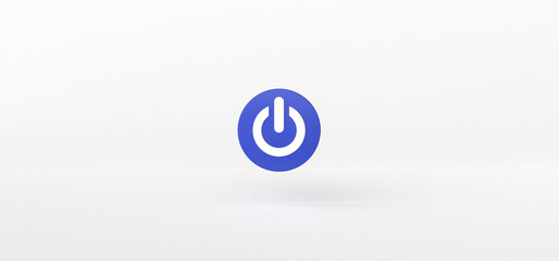 Obraz premium Power Button isolate on White background, 3d rendering.