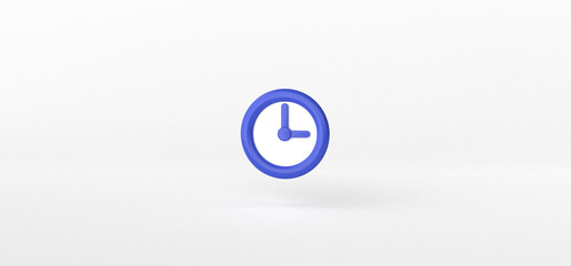 Clock isolate on White background, 3d rendering.