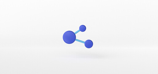 Network Icon isolate on White background, 3d rendering.