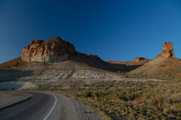 Buttes, rocks and mountains in Green River, Wyoming.