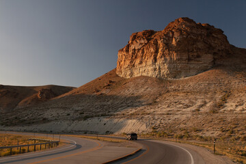 Buttes, rocks and mountains in Green River, Wyoming.