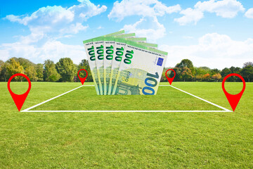 Land plot management - real estate concept with a vacant land on