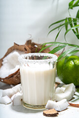 Homemade sweet coconut liquor glass