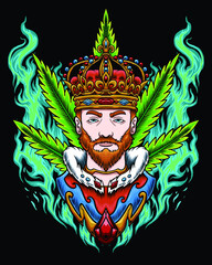 Cannabis king logo character design