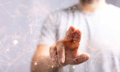 Fototapeta premium Concept of big data, machine learning, artificial intelligence, hyper loop