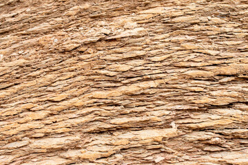 Layered volcanic ash rock patterns in Spain