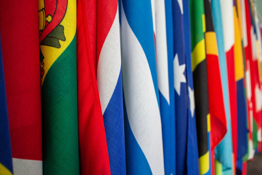 Flags in International Criminal Court, The Hague, Netherlands