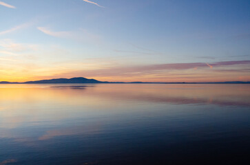 Sunset over the sea in Siloth Lake District Cumbria England UK