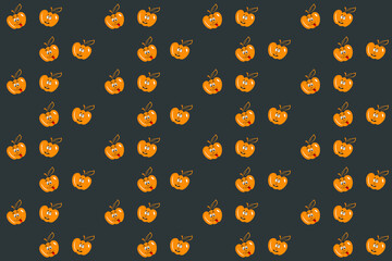 Vector pattern background with pumpkins cartoon